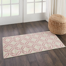 Load image into Gallery viewer, Nourison Jubilant 2&#39; x 4&#39; Small White and Pink Trellis Area Rug JUB17 Ivory/Pink
