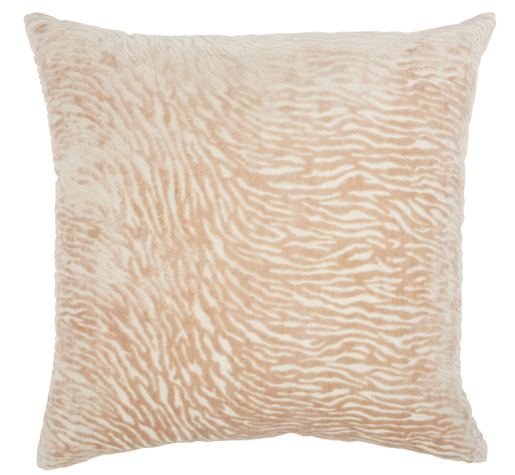 Mina Victory Luminescence Metallic Zebra Beige Throw Pillow ET139 20