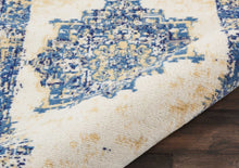 Load image into Gallery viewer, Nourison Grafix GRF14 White and Blue 8&#39; Runner Hallway Rug GRF14 White
