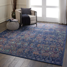 Load image into Gallery viewer, Nourison Ankara Global ANR08 Navy Blue Multicolor 9&#39;x12&#39; Oversized Low-pile Rug ANR08 Navy/Multicolor
