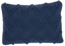 Load image into Gallery viewer, Mina Victory Life Styles Large Chevron Indigo Lumbar Throw Pillow DC173 14&quot; x 20&quot;
