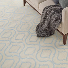Load image into Gallery viewer, Nourison Jubilant JUB19 White and Blue 8&#39;x10&#39; Large Low-pile Rug JUB19 Ivory/Blue
