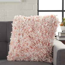 Load image into Gallery viewer, Mina Victory Shag Rose Sprinkle Cut Chindi Rose Throw Pillow DL860 17&quot; x 17&quot;
