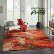 Load image into Gallery viewer, Nourison Le Reve LER05 Orange 8&#39;x10&#39; Large Fiery Clouds Rug LER05 Red Flame
