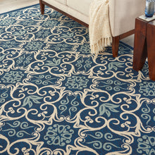 Load image into Gallery viewer, Nourison Caribbean CRB02 Dark Blue 7&#39;x10&#39; Large Rug CRB02 Navy
