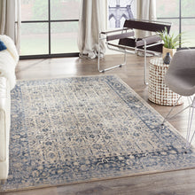 Load image into Gallery viewer, kathy ireland Home Malta MAI04 Blue and Ivory 5&#39;x8&#39; Area Rug MAI04 Ivory/Blue
