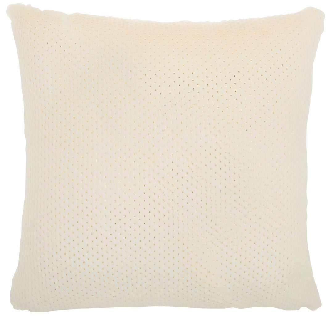 Nourison Fur Dot Foil Print Ivory Throw Pillow VV021 1'10