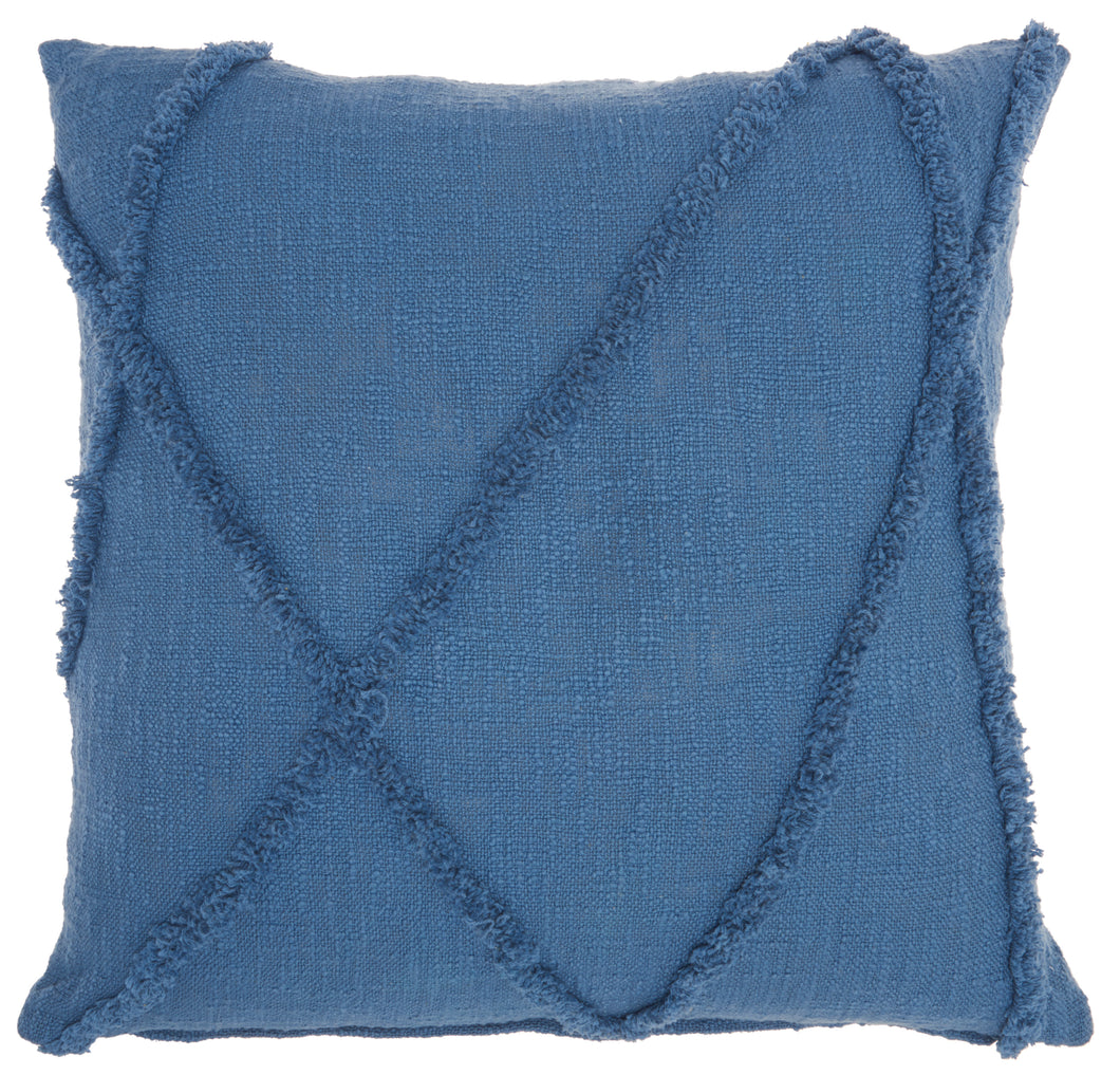 Mina Victory Life Styles Distressed Diamond Blue Throw Pillow SH018 24