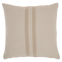 Load image into Gallery viewer, Mina Victory Life Styles Rev Woven Stripe Beige Throw Pillow SS918 18&quot; x 18&quot;
