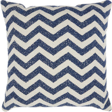 Load image into Gallery viewer, Nourison Life Styles Printed Chevron Navy Throw Pillow DL501 20&quot; x 20&quot;
