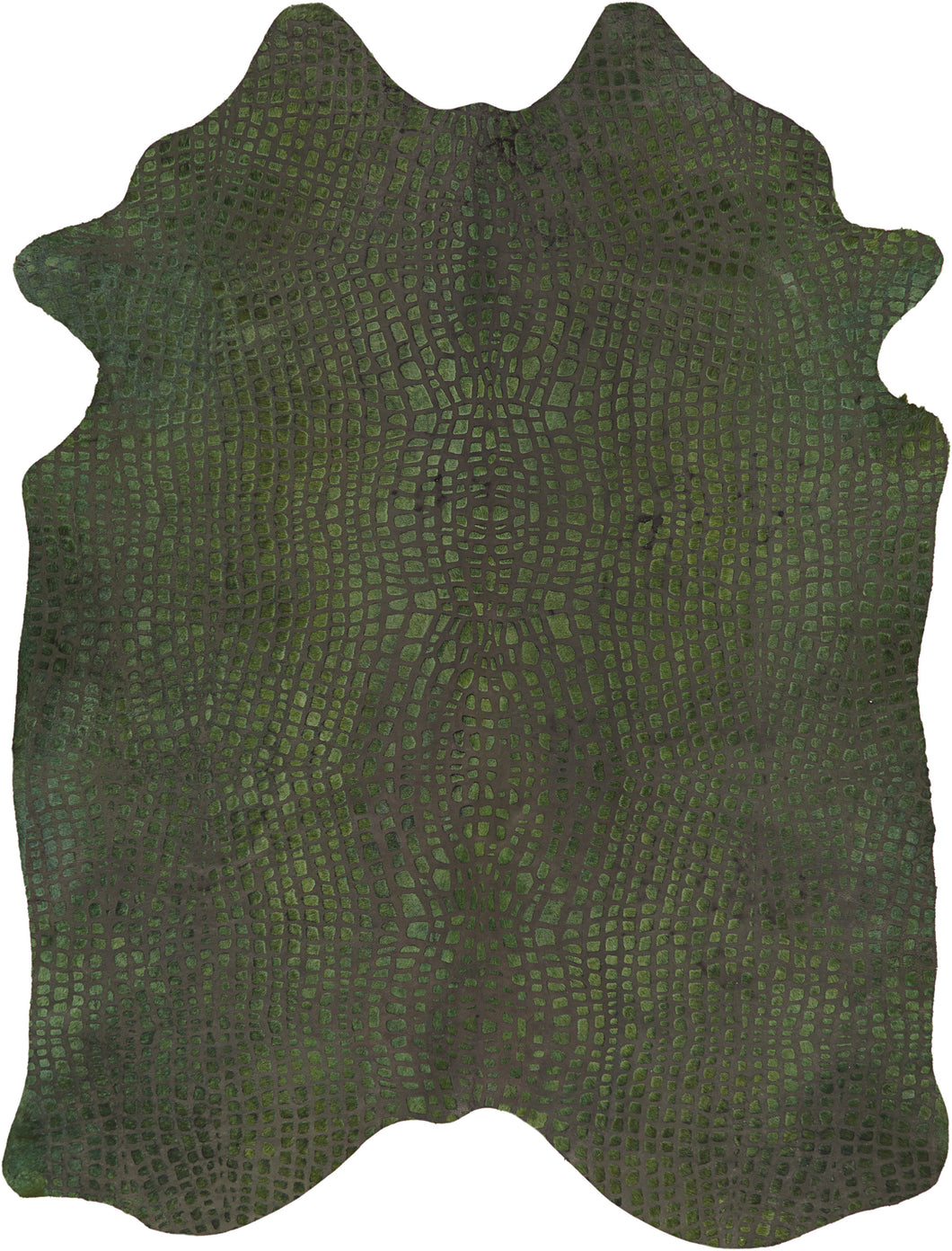 Mina Victory Crocodile Print Green Couture Rug BR700 5'X7'