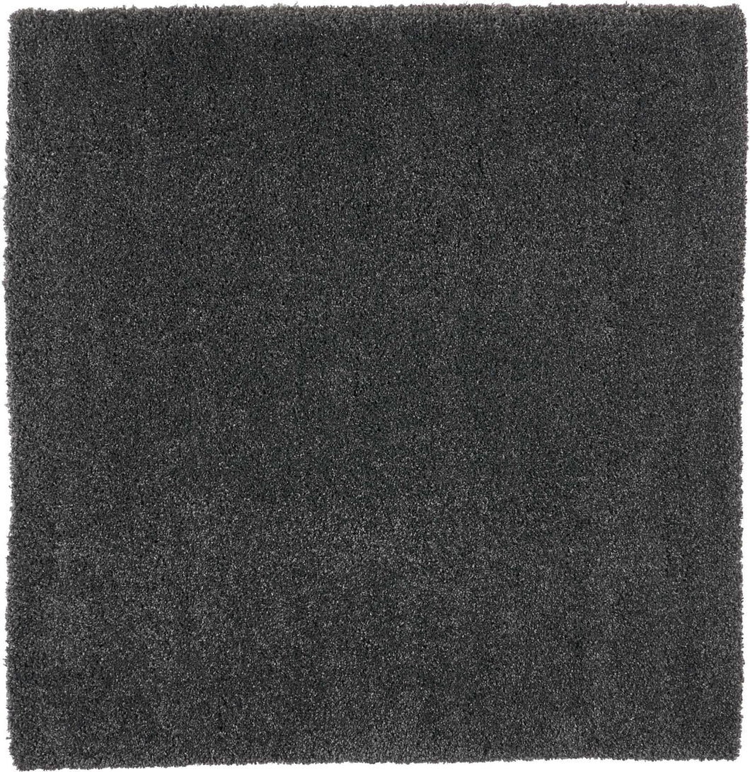 Nourison Malibu Shag MSG01 Charcoal 7' Square Rug MSG01 Dark Grey
