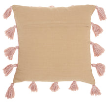 Load image into Gallery viewer, Mina Victory Life Styles Woven with Tassels Blush Throw Pillow DL005 18&quot; x 18&quot;
