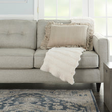 Load image into Gallery viewer, Mina Victory Life Styles Linen Frilled Border Natural Throw Pillow GE901 1&#39;4&quot;X2&#39;
