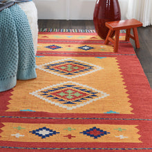 Load image into Gallery viewer, Nourison Baja BAJ02 Yellow and Red 5&#39;x7&#39; Southwestern Area Rug BAJ02 Yellow/Red
