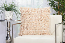 Load image into Gallery viewer, Mina Victory Loop Beige Shag Throw Pillow DL658 20&quot;X20&quot;
