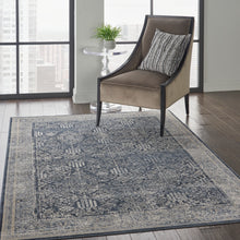 Load image into Gallery viewer, Malta by kathy ireland Home MAI12 Navy/Ivory 4&#39;x6&#39; Area Rug MAI12 Navy/Ivory

