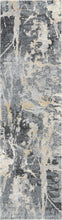 Load image into Gallery viewer, Nourison Fusion FSS10 Beige and Grey 8&#39; Runner Plush Shag Hallway Rug FSS10 Grey
