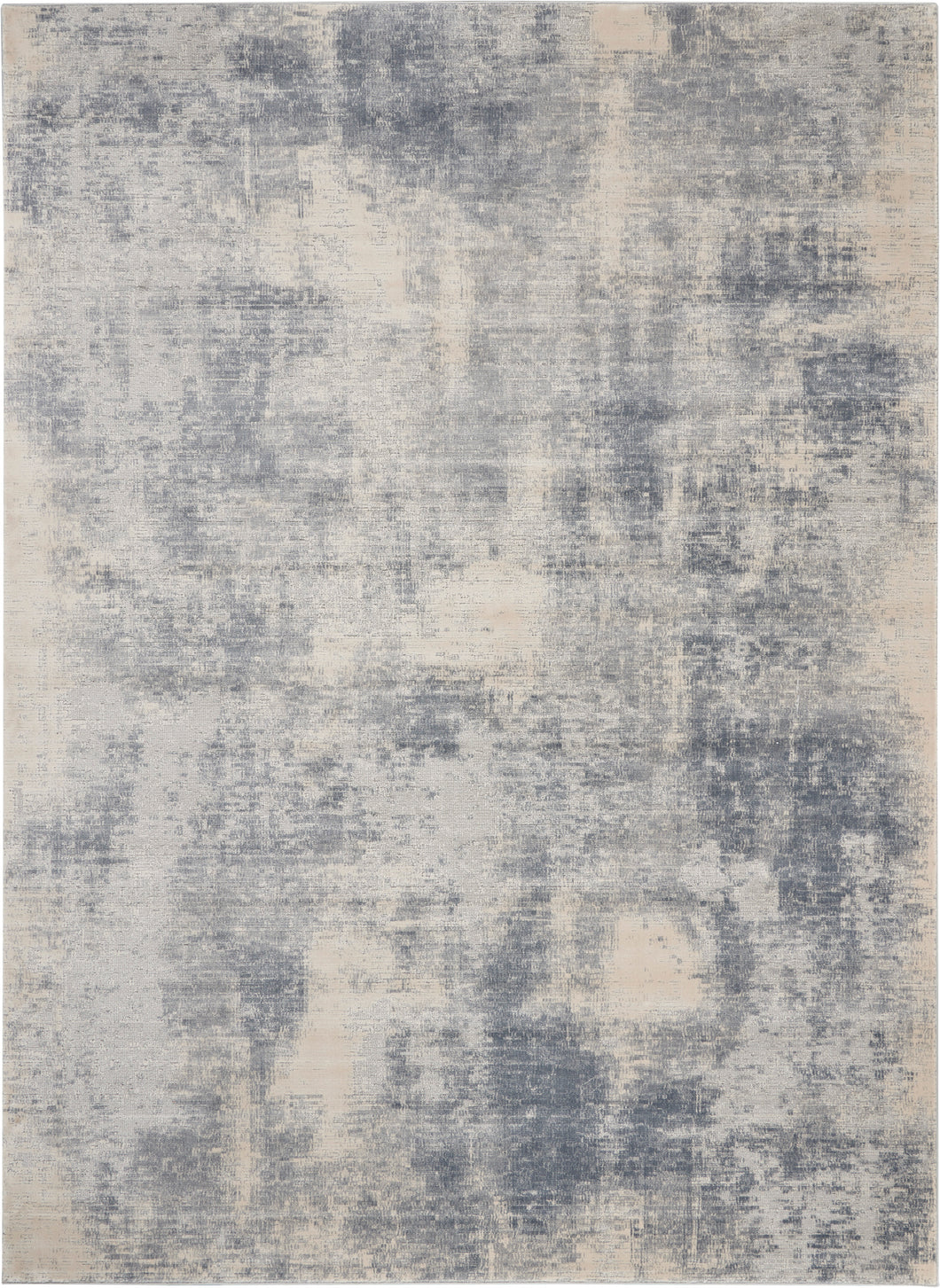 Nourison Rustic Textures RUS02 Slate Blue and Ivory 9'x13' Oversized Textured Rug RUS02 Blue/Ivory