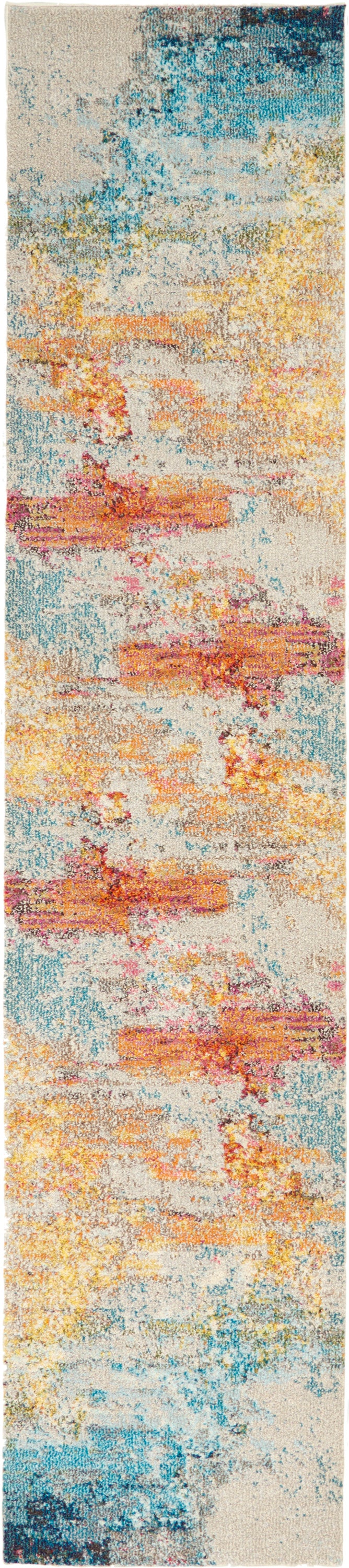 Nourison Celestial CES02 Multicolor Abstract 12' Runner Hallway Area Rug CES02 Sealife