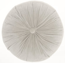 Load image into Gallery viewer, Mina Victory Life Styles Round Ruched Velvet Light Grey Throw Pillow RC190 16&quot;X16&quot;RND
