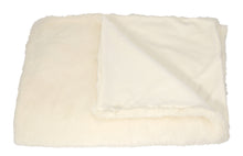 Load image into Gallery viewer, Mina Victory Throw Faux Rabbit Throw Ivory Throw Blanket SZ302 50&quot; x 70&quot;
