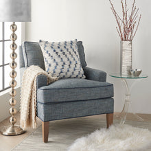 Load image into Gallery viewer, Mina Victory Life Styles Denim Zig Zag Throw Pillow DL883 20&quot;X20&quot;

