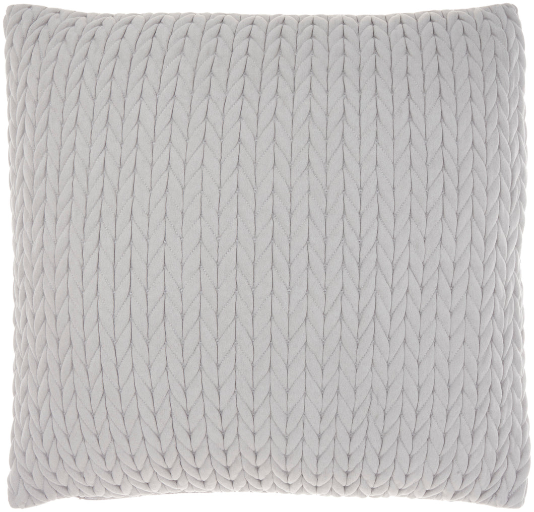 Mina Victory Life Styles Quilted Chevron Light Grey Throw Pillow ET299 22