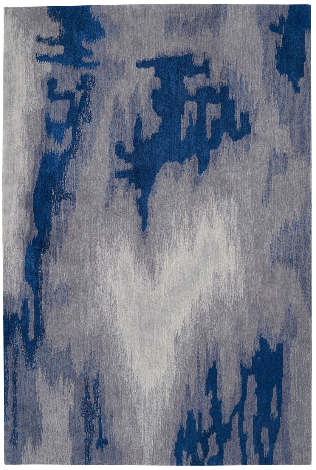 Nourison Symmetry SMM10 Navy Blue and Grey Artistic 5'x8' Area Rug SMM10 Grey/Blue