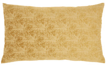 Load image into Gallery viewer, Mina Victory Life Styles Erased Velvet Mustard Throw Pillow ET438 14&quot; x 24&quot;
