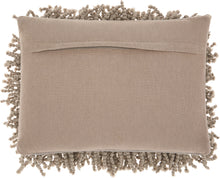 Load image into Gallery viewer, Mina Victory Skinny Fugga Shag Silver Throw Pillow DC105 - Lumbar 14&quot; x 20&quot;
