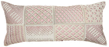 Load image into Gallery viewer, Mina Victory Natural Leather Hide Laser Cut Tiles Rose Throw Pillow S2432 14&quot; x 32&quot;
