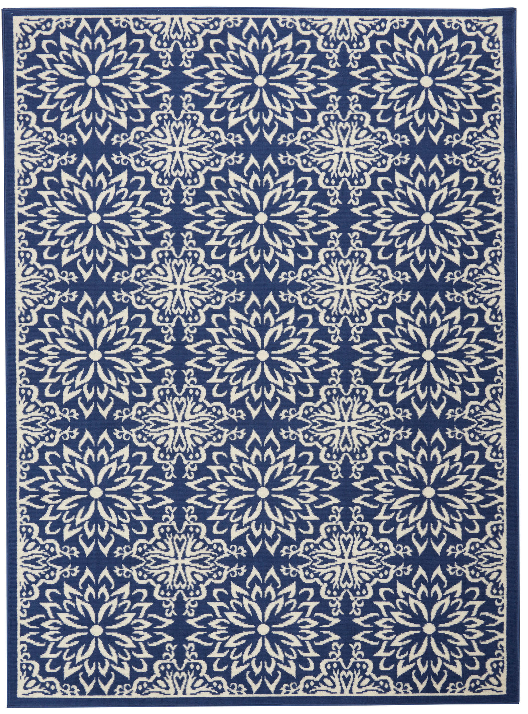 Nourison Jubilant 6' x 9' Navy Ivory Transitional Area Rug JUB06 Navy/Ivory