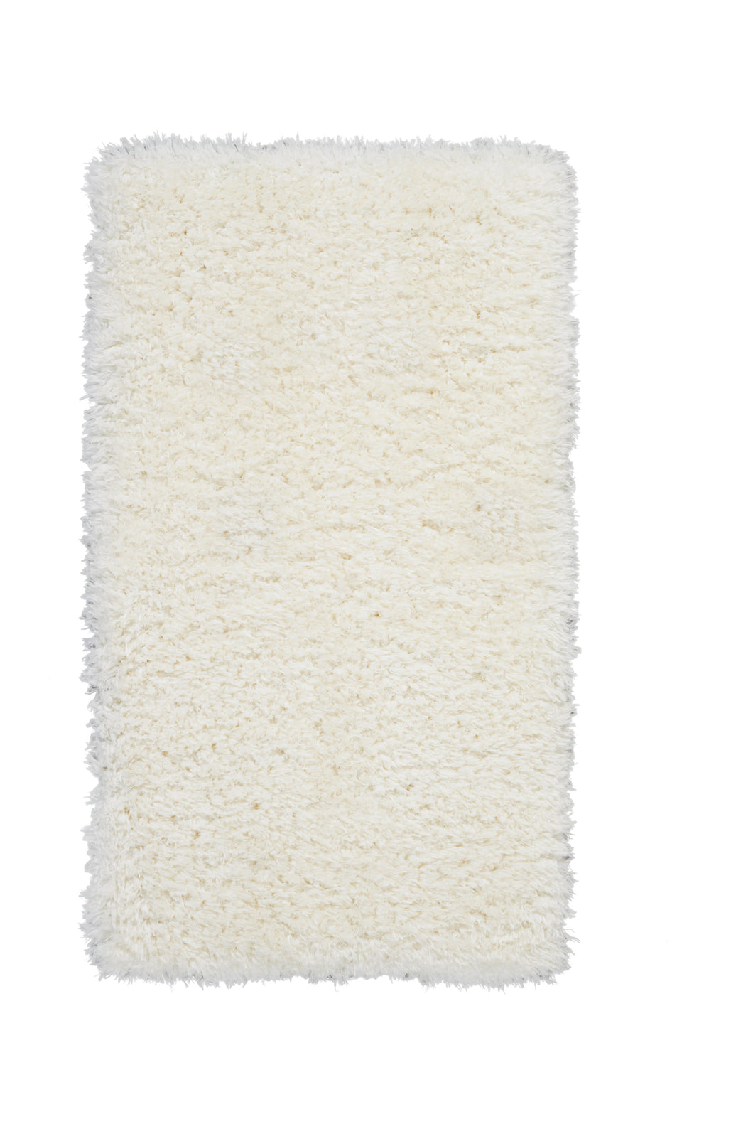 Nourison Luxe Shag 2' X 4' White Plush Area Rug LXS01 Ivory