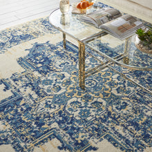 Load image into Gallery viewer, Nourison Grafix GRF14 7&#39;x10&#39; White and Blue Rug
