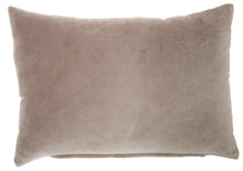 Load image into Gallery viewer, Mina Victory Life Styles Solid Velvet Taupe Throw Pillow SS900 14&quot;X20&quot;
