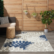 Load image into Gallery viewer, Nourison Aloha 4&#39;x6&#39; Ivory Navy Area Rug ALH05 Ivory/Navy
