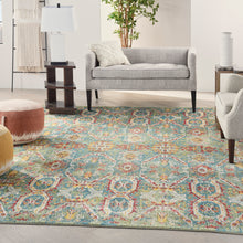 Load image into Gallery viewer, Nourison Allur 8&#39; x 10&#39; Turquoise Multicolor Area Rug ALR05 Turquoise Multicolor
