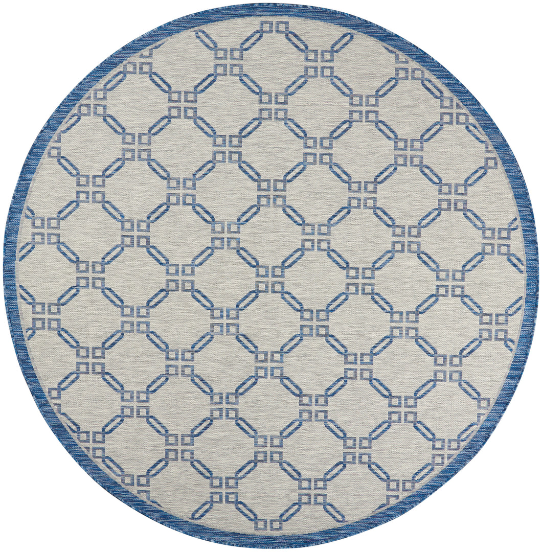 Nourison Country Side 8' Round Area Rug CTR02 Ivory Blue