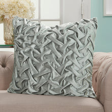 Load image into Gallery viewer, Nourison Life Styles Light Grey Velvet Pleated Waves Throw Pillow L0064 22&quot; x 22&quot;
