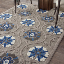 Load image into Gallery viewer, Nourison Aloha 4&#39;x6&#39; Grey Patio Area Rug ALH19 Grey/Blue
