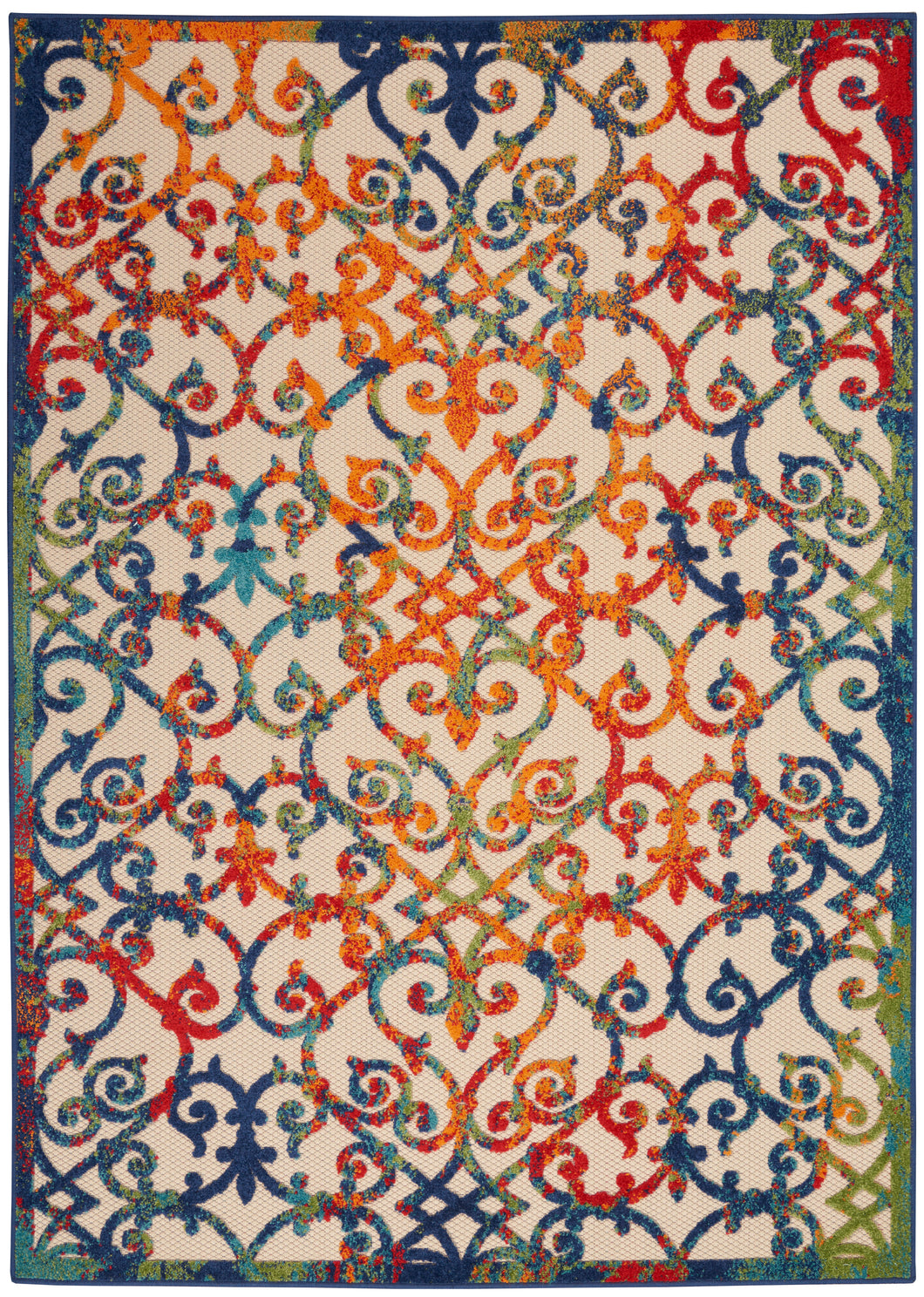 Nourison Aloha ALH21 5'x8' Multicolor Easy-care Indoor-outdoor Rug ALH21 Multicolor