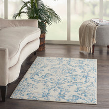 Load image into Gallery viewer, Nourison Jubilant 3&#39;x5&#39; White and Blue Area Rug JUB09 Ivory/Blue
