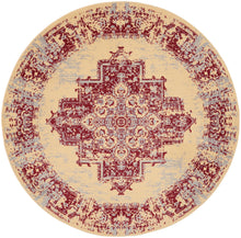 Load image into Gallery viewer, Nourison Grafix GRF14 5&#39; Round Red and White Area Rug
