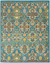 Load image into Gallery viewer, Nourison Allur 9&#39; x 12&#39; Turquoise Ivory Area Rug ALR03 Turquoise Ivory
