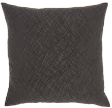 Load image into Gallery viewer, Mina Victory Life Styles Distress Criss Cross Charcoal Throw Pillow ET347 24&quot; X 24&quot;
