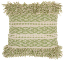 Load image into Gallery viewer, Mina Victory Life Styles Criss Cross Stitches Sage Throw Pillow DL825 20&quot; x 20&quot;
