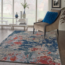 Load image into Gallery viewer, Nourison Artworks ATW01 Blue and Red 6&#39;x8&#39; Abstract Area Rug ATW01 Navy/Brick
