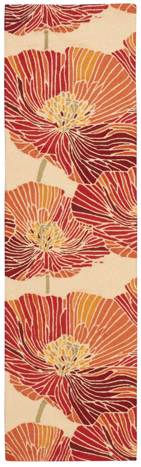 Nourison Fantasy FA24 Orange 8' Runner Hallway Rug FA24 Sunset