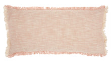 Load image into Gallery viewer, Mina Victory Life Styles Woven Fringe Blush Throw Pillow SH020 14&quot; x 30&quot;
